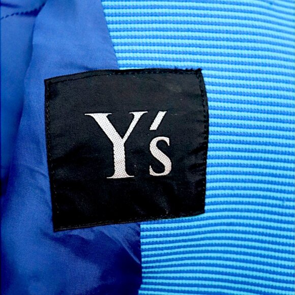 Y's YOHJI YAMAMOTO STRIPE Cropped Structured ZIPPER Jacket SMALL/ Size 4 - Picture 8 of 9